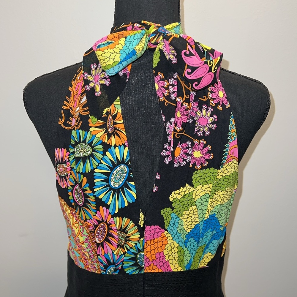 TRINA TURK SILK IBIS HALTER DRESS SIZE 10 - Picture 3 of 14